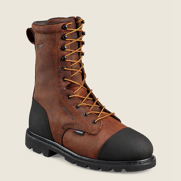 Red Wing Mens Safety Boots - Truwelt - 10-inch Insulated Waterproof Toe Metguard - Brown/Black - HQN